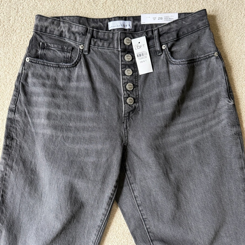 LOFT Dark Gray Relaxed Jeans